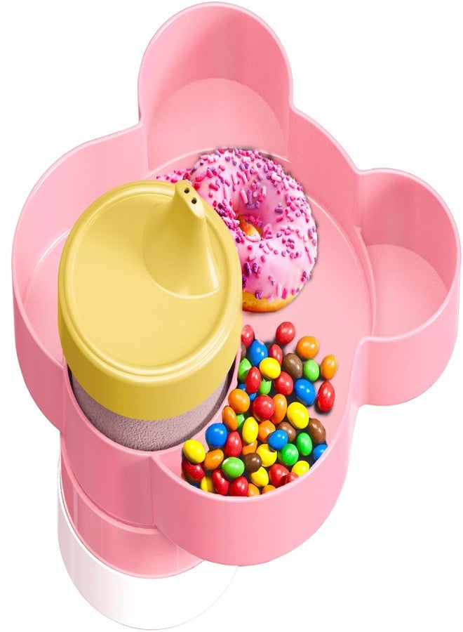 BlueOrigin Car Seat Tray - Convert Cup Holder to a Tray for Snacks, Toys, 360 Rotatable for Kids Travel, Anywhere with Cup Holder (Pink) - Image 1