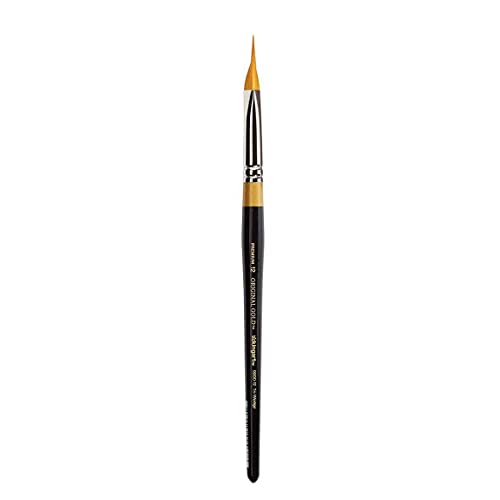 KINGART Premium Original Gold 9900-12 Miracle Wedge TRI Brush Series Artist Brush, Golden Taklon Synthetic Hair, Short Handle, for Acrylic, Watercolor, Oil and Gouache Painting, Size 12 - Image 1