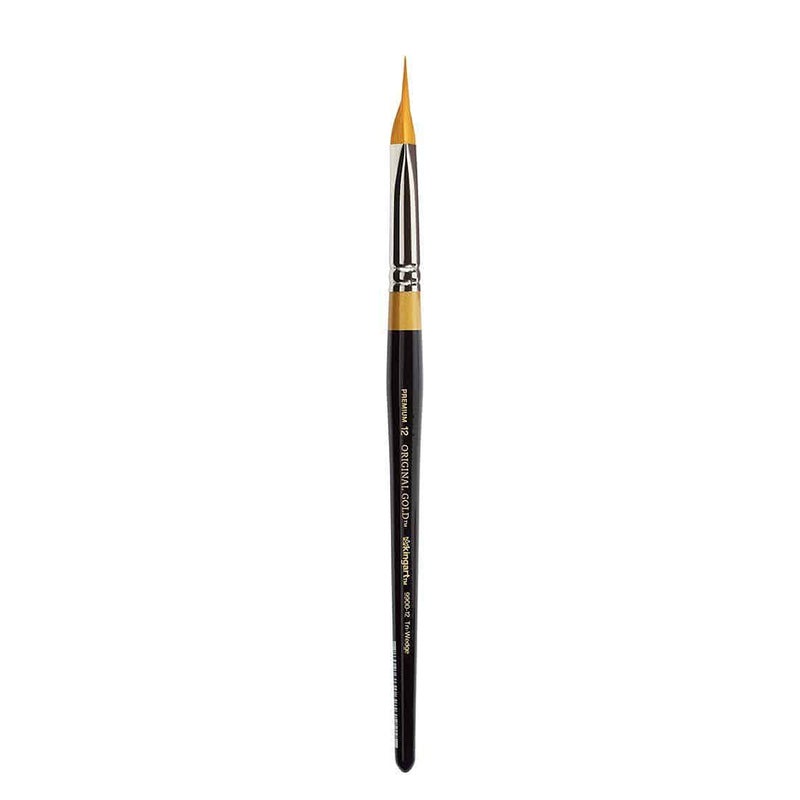 KINGART Premium Original Gold 9900-12 Miracle Wedge TRI Brush Series Artist Brush, Golden Taklon Synthetic Hair, Short Handle, for Acrylic, Watercolor, Oil and Gouache Painting, Size 12 - Image 4
