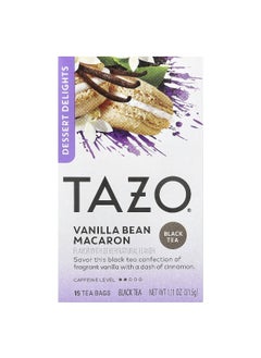 TAZO TAZO, Dessert Delights, Black Tea, Vanilla Bean Macaron, 15 Tea Bags, 1.11 oz (31.5 g)  - Image 1