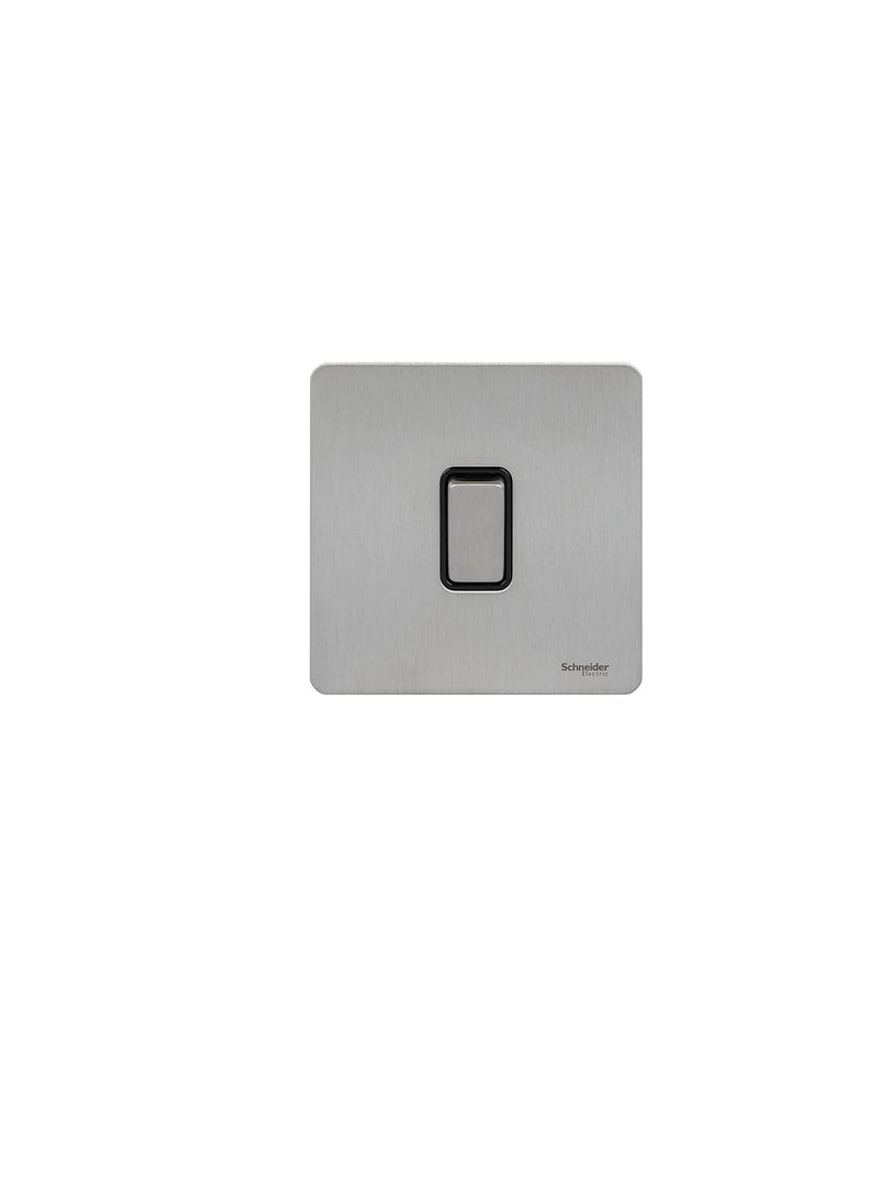 Schneider Electric GU1412BSS 1 Gang Ultimate Screwless Rocker Flat Plate Switch, Stainless Steel with Black Interior - Image 2