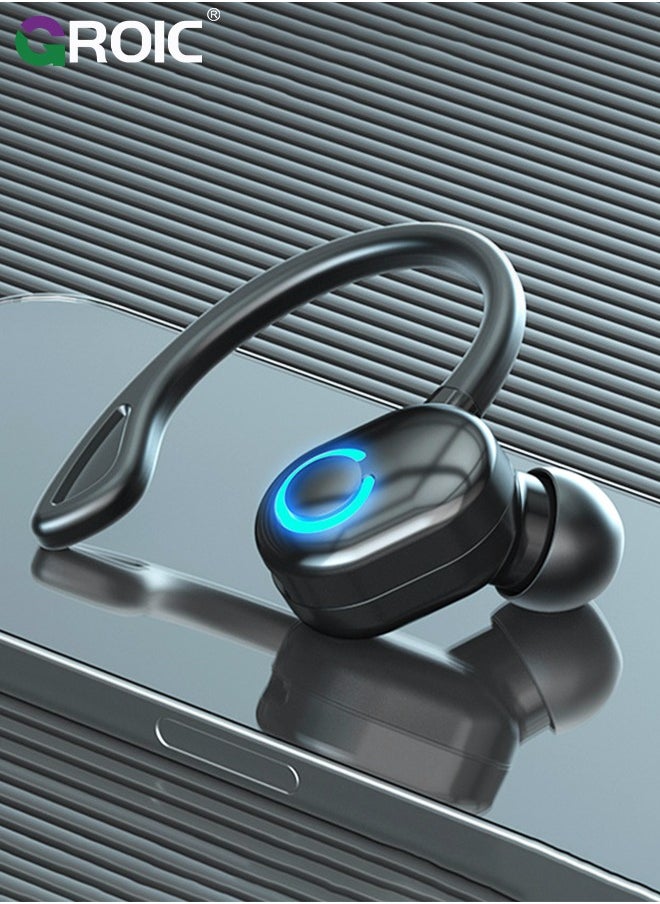 GROIC - Bluetooth Headset V5.2, Wireless Earpiece for Cell Phones with Mic Noise Cancelling, Waterproof Handsfree Sport Headset, Sport Headset for Business/Office/Driving - Image 1