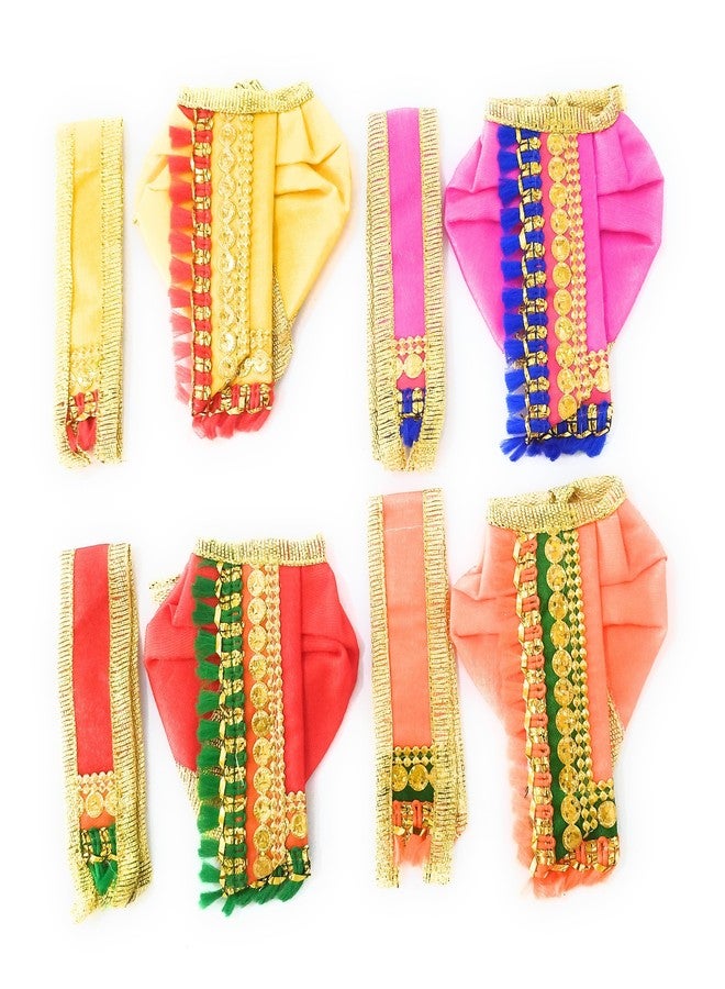 Ganesh Ji Poshak/ Ganapati Dress/Balaji Dress for Ganesh Chaturthi Set of 4 Dress for 3 INCH Idol Size , Standing Krishna poshak for 3 inch Size Set of 4 (3 inch) - Image 1