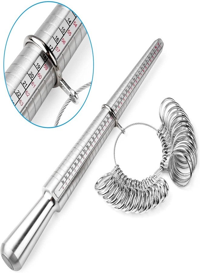 Utoolmart Ring Sizer Measuring Tool, 4 Scales (US, EU, HK and JP) Finger Measuring Stick Ruler Gauge, Aluminum Alloy Ring Measurement Tool, for Man or Women Jewelry Making Measuring - Image 5