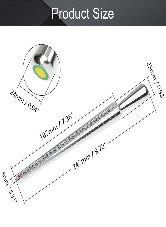 Utoolmart Ring Sizer Measuring Tool, 4 Scales (US, EU, HK and JP) Finger Measuring Stick Ruler Gauge, Aluminum Alloy Ring Measurement Tool, for Man or Women Jewelry Making Measuring - Image 2