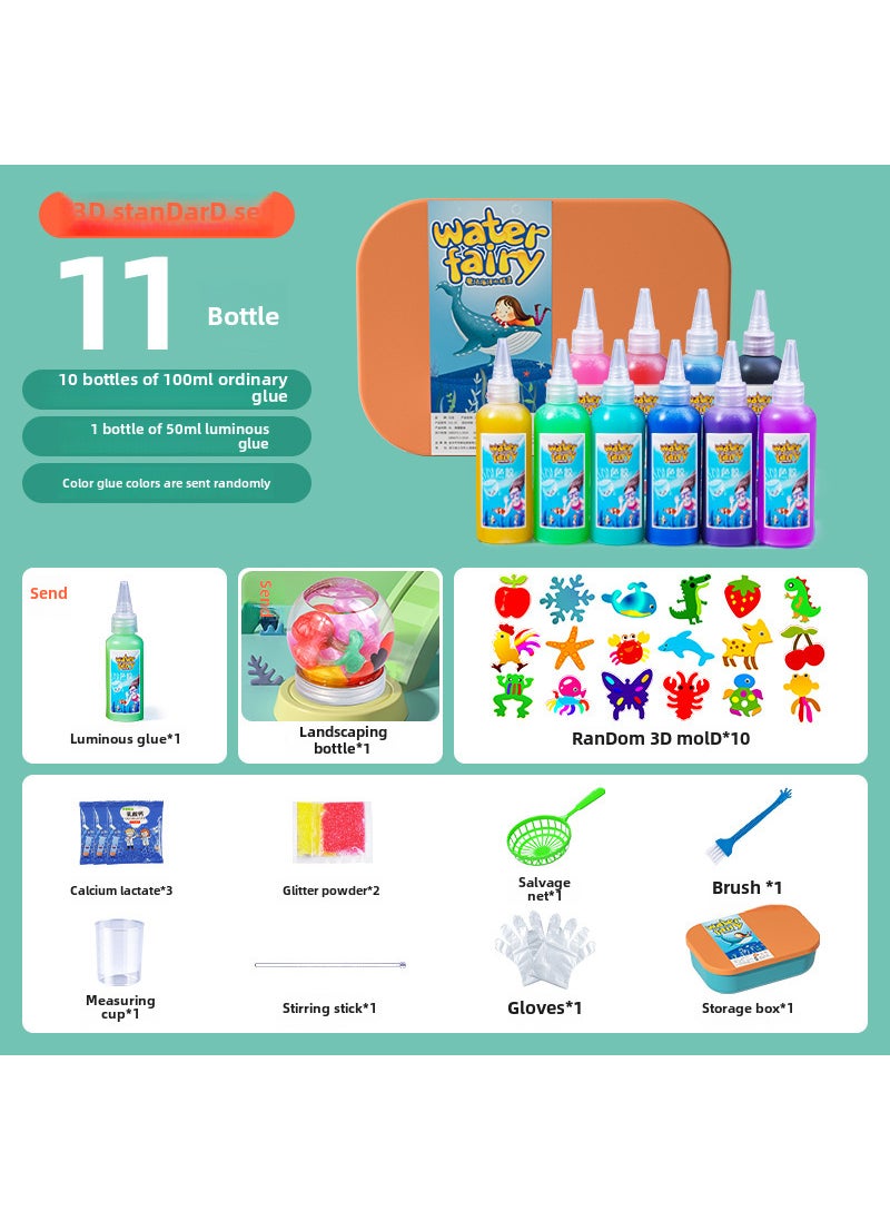 Generic - Magic water elf girls toy water Baby Magic childrens puzzle diy bottle handmade material package suit wholesaleLarge bottle-11 bottles standard (10 3D molds +1 landscaping bottle +1 luminous glue) Large bottle-11 bottles standard (10 3D molds +1 landscaping bottle +1 luminous glue) - Image 1