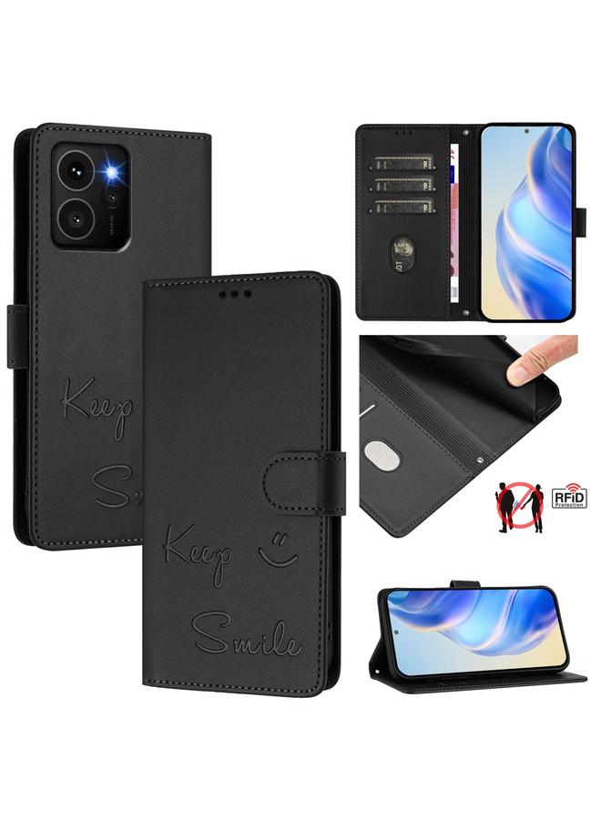 زبون جراب هاتف HMD Skyline Smile من الجلد المنقوش بتقنية RFID - Image 1