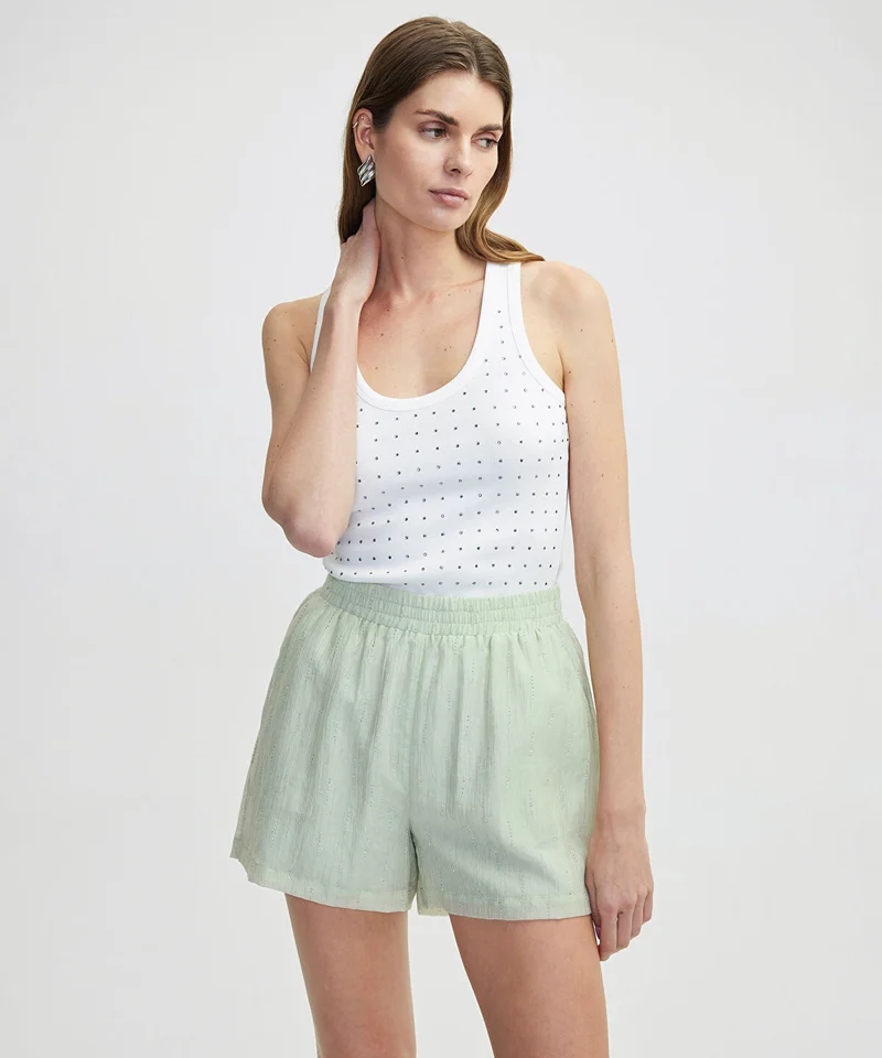 ابيكول Rhinestone Shorts