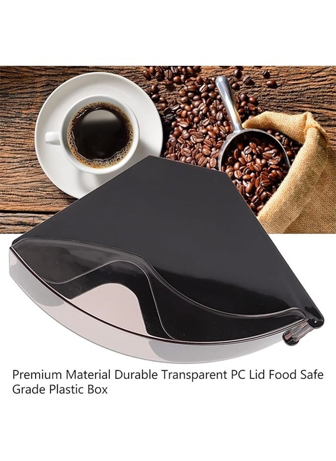 yongsheng Filter Paper Holder With Dust-Proof Cover Black，Coffee Filter Holder, Coffee Filter Box with Dustproof Cover Fan Shaped Filter Paper Dispenser Rack for 60 Cone Coffee Filters Paper Storage Container Stand for Coffee Shop Home Office  - Image 3
