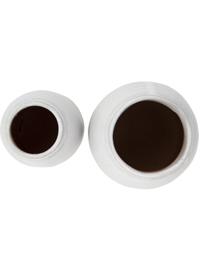 Creative Co-op Creative CoOp White Terracotta Vases Set of Sizes  - Image 5