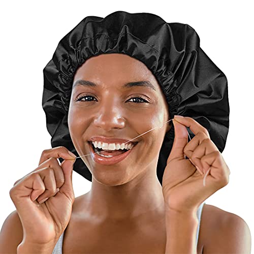 Heerf Jumbo Shower Cap for Men and Women with Box Braid, Locs, Long Curly Hair to Prevent Frizz - Image 4