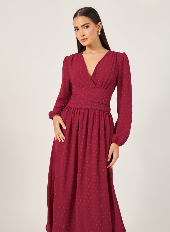 ستايلي فستان ميدي بأكمام طويلة - Image 3