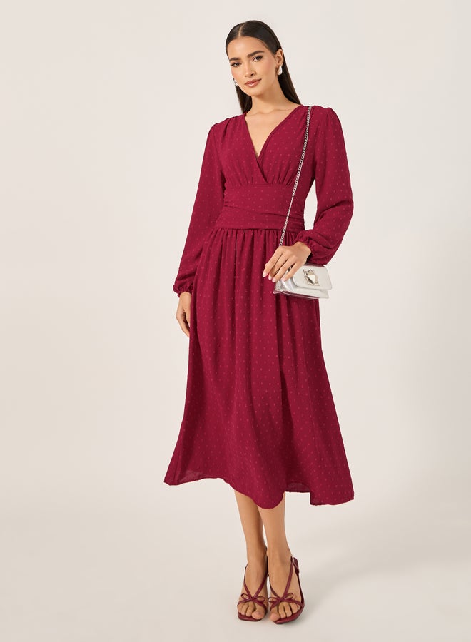 ستايلي فستان ميدي بأكمام طويلة - Image 1