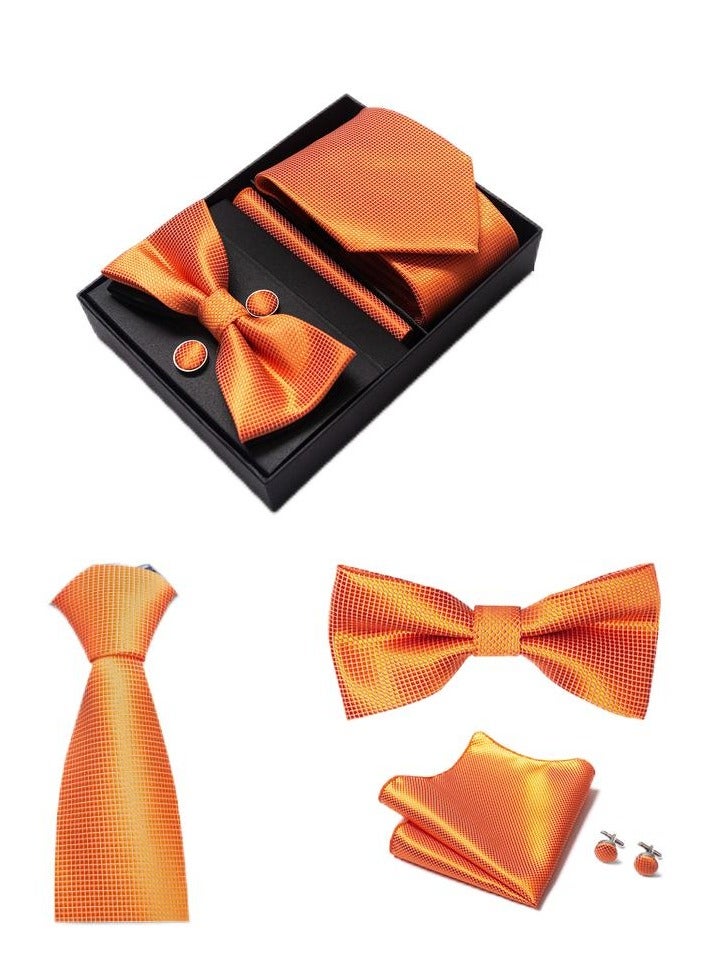 5 pcs high-end tie for men business professional formal tie bow tie cufflinks square scarf fashion accessories gift box  - Image 2