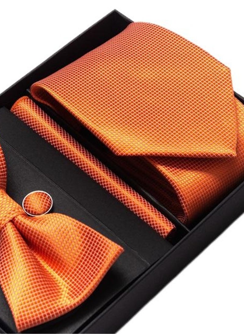 5 pcs high-end tie for men business professional formal tie bow tie cufflinks square scarf fashion accessories gift box  - Image 4