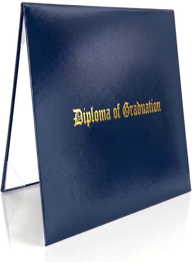 JUZARI Diploma Holder 8.5 x 11 Blue - Faux Leather Diploma Cover Folder Book - Graduation Certificate Case - Protective Professional Document High School Diploma Certificate 8.5" x 11" - Image 1