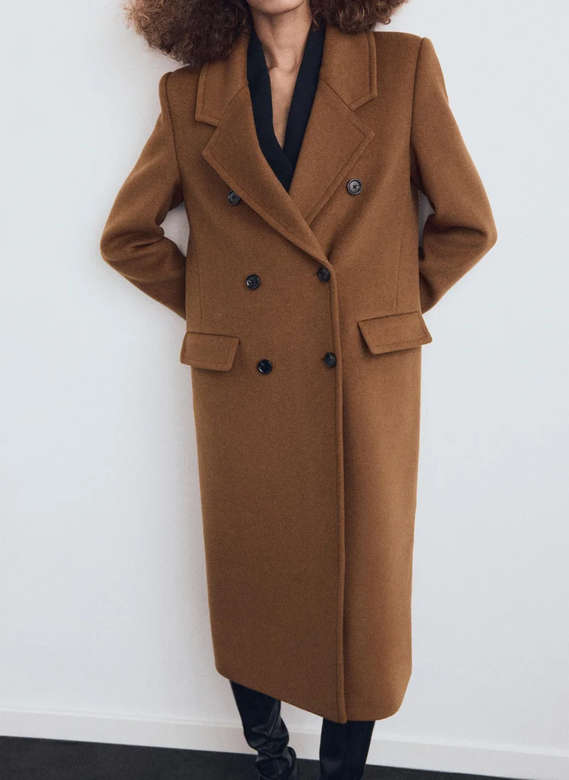 MANGO Double-breasted wool coat