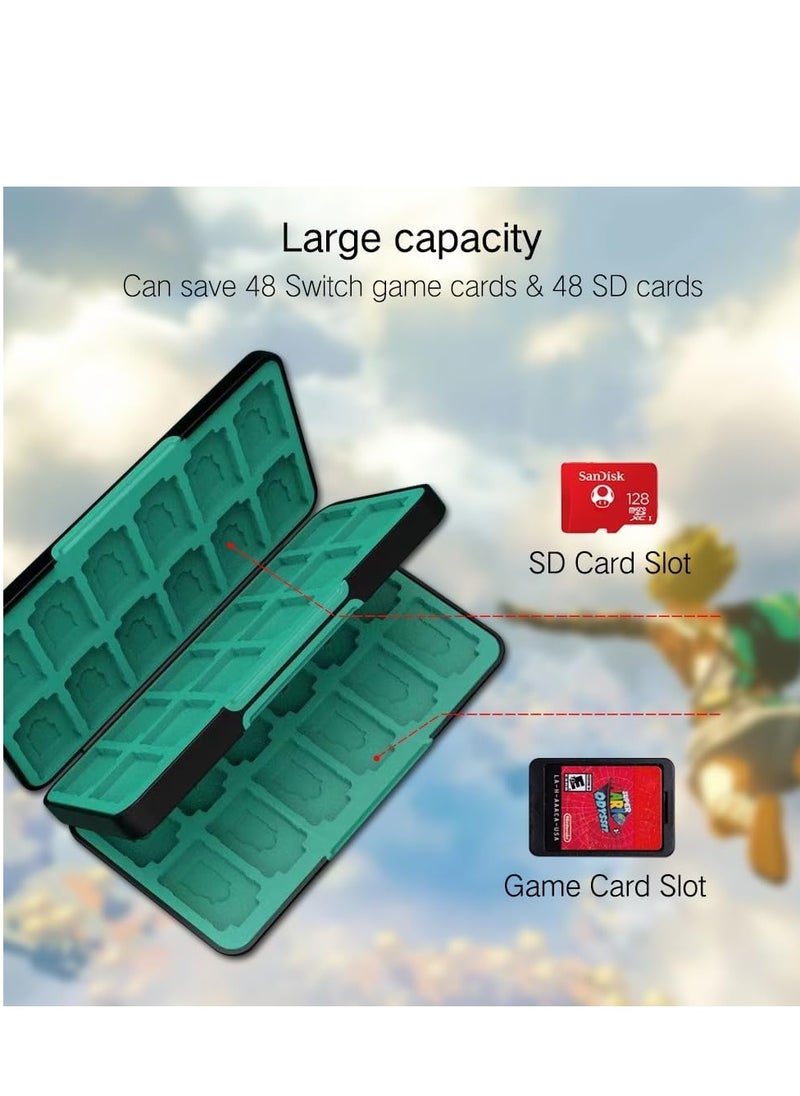 KASTWAVE - 48 Switch Game Card Case for Nintendo Switch OLED, Switch Lite,   48 Game Holder Cartridge Case for Game Cards and SD Cards, Kawaii Portable Compact Storage Case Box - Image 1