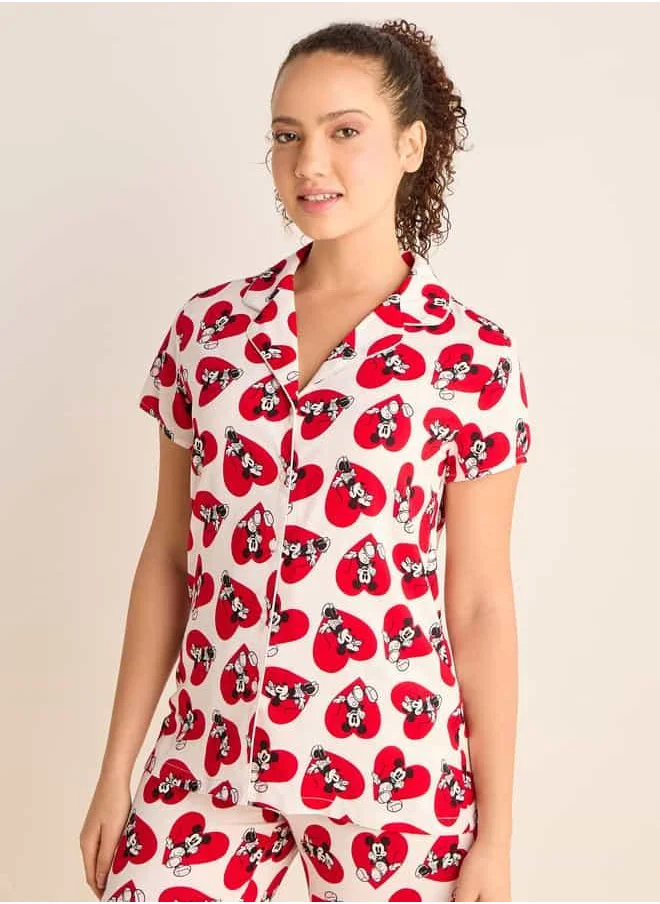 FAV All-Over Mickey and Minnie Print Shirt and Pyjama Set