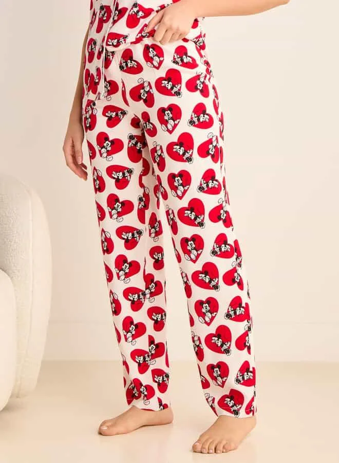 Splash FAV All-Over Mickey and Minnie Print Shirt and Pyjama Set