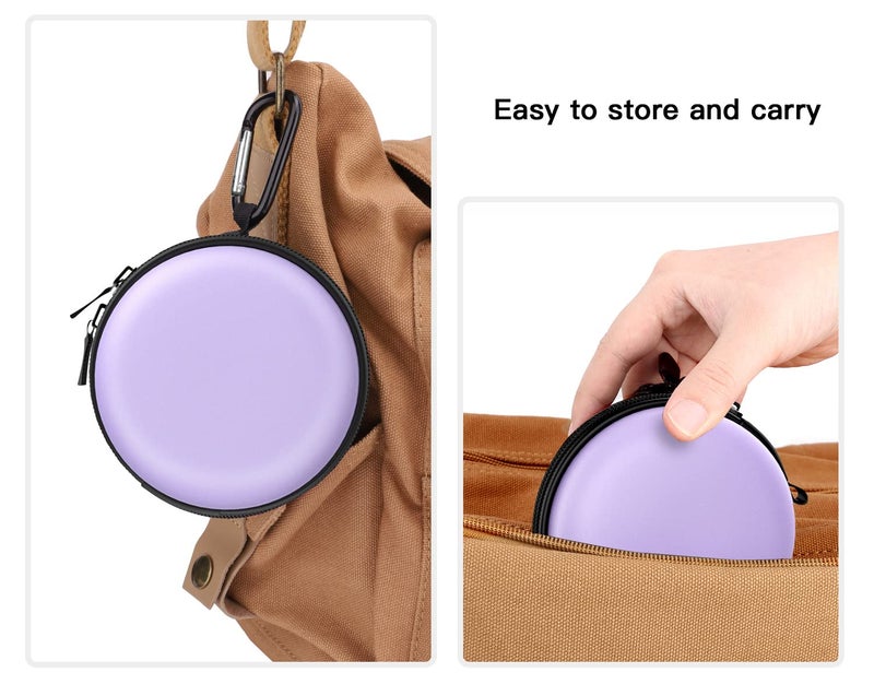 MoKo Travel Case Compatible with Apple Watch Series 11/10/9/8/7/6/5/4/3/2/1/SE3/SE2/SE,Portable Protective Storage Bag Fit iWatch Stand and Airpods 2 & 1 Charging Case Station Dock,Taro Purple - Image 5