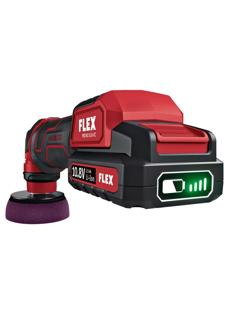 FLEX The Smart Cordless Rotary and Random Orbital Free-running Polisher Set, 10.8 V with 2×5.0 Ah Battery, Rapid Charger & Carrying Case  - Image 2