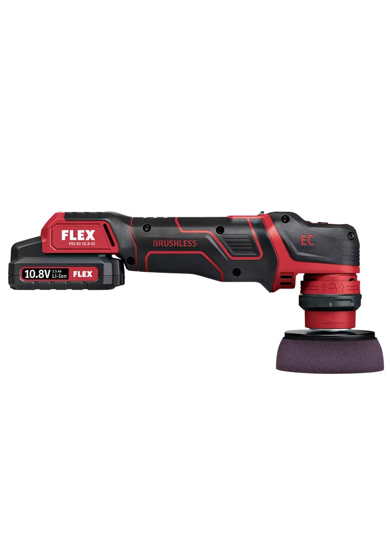 FLEX The Smart Cordless Rotary and Random Orbital Free-running Polisher Set, 10.8 V with 2×5.0 Ah Battery, Rapid Charger & Carrying Case  - Image 3