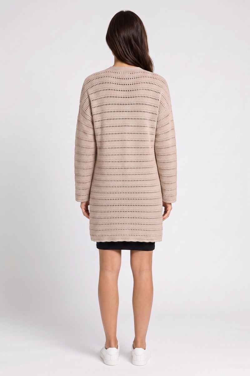 Threadbare Women Long Sleeve Knitted Cardigans, Dark Beige - Image 4