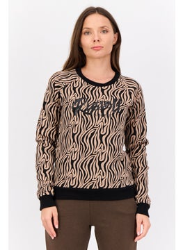 Women Sportswear Fit Long Sleeves Outdoor Sweatshirt, Multicolor