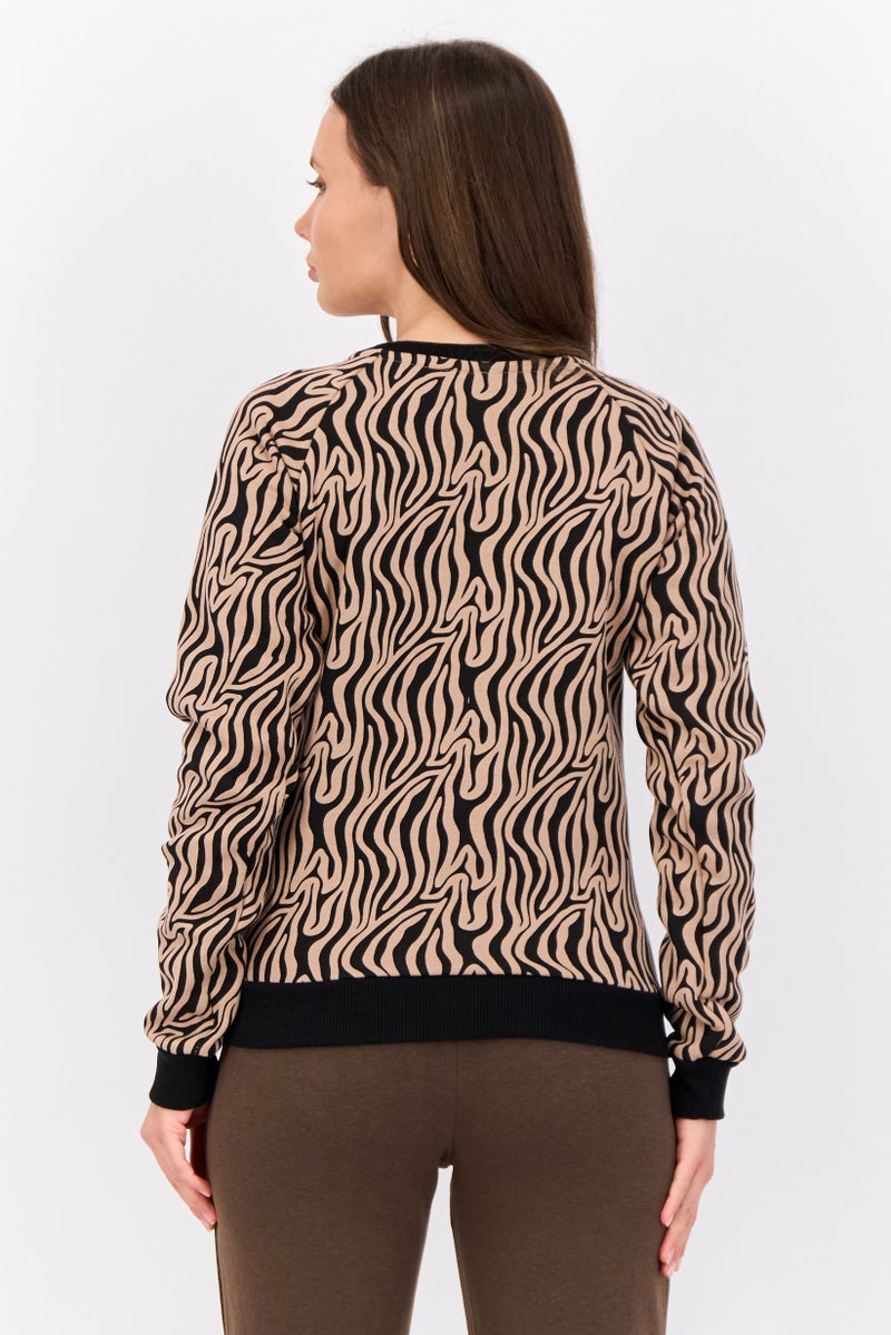 Women Sportswear Fit Long Sleeves Outdoor Sweatshirt, Multicolor