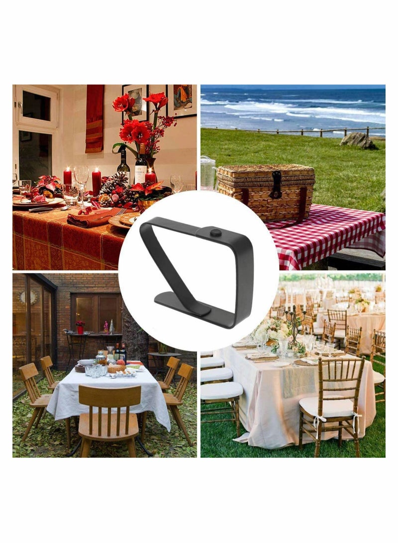 Excefore 4 Pack Tablecloth Clips Stainless Steel Table Cover Clamps, Suitable for Outdoor Indoor Party, Picnics, Restaurants & Weddings, Black - Image 4