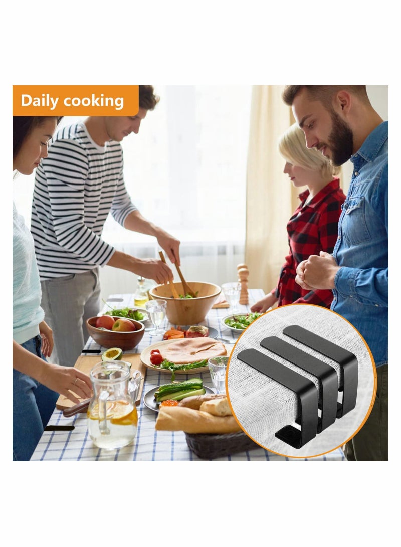 Excefore 4 Pack Tablecloth Clips Stainless Steel Table Cover Clamps, Suitable for Outdoor Indoor Party, Picnics, Restaurants & Weddings, Black - Image 3