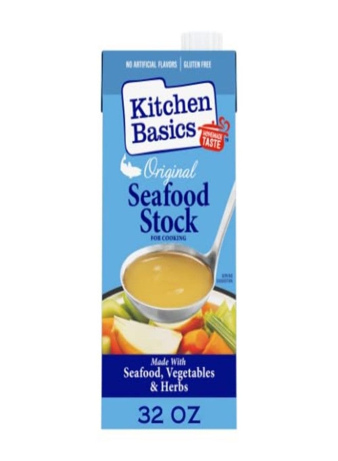 Kitchen Basics Seafood Stock - 32 oz Carton for Enhanced Flavor Recipes, Gumbo, Soup or Seafood Pasta - Image 1