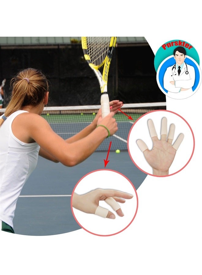Pnrskter Gel Finger Cots, Finger Protector Support(14 PCS) NEW MATERIAL Finger Sleeves Great for Trigger Finger, Hand Eczema, Finger Cracking, Finger Arthritis and More. (10pcs Long + 4pcs Short) - Image 3