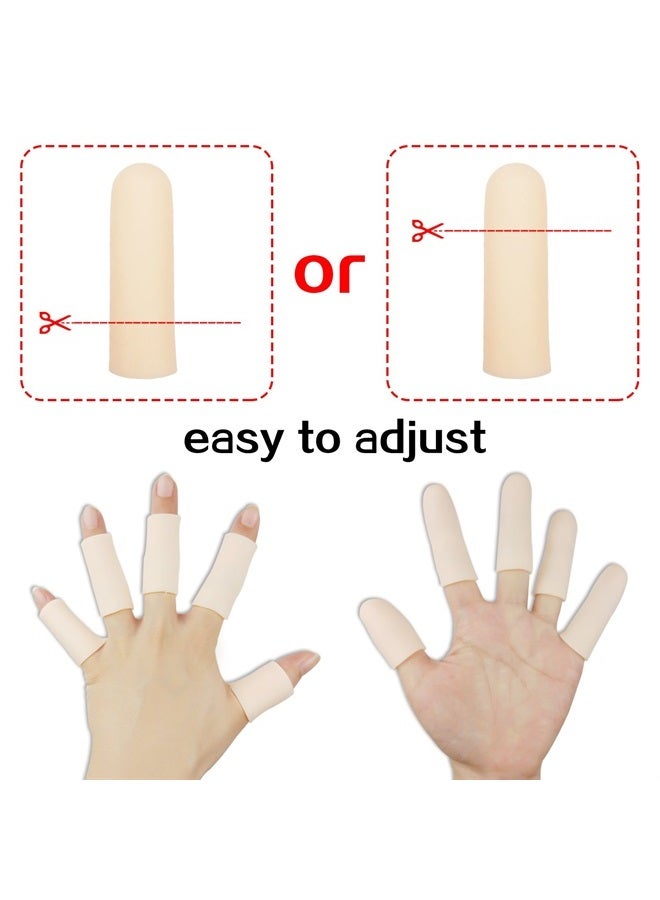 Pnrskter Gel Finger Cots, Finger Protector Support(14 PCS) NEW MATERIAL Finger Sleeves Great for Trigger Finger, Hand Eczema, Finger Cracking, Finger Arthritis and More. (10pcs Long + 4pcs Short) - Image 5