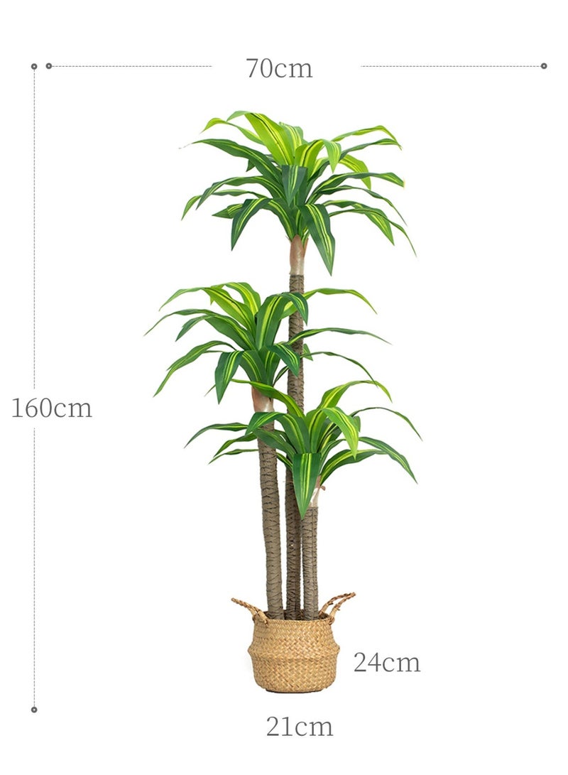 Simulated green plants, Basimu 160cm high-end light luxury fake plants, indoor living room decoration, floor decorations, biomimetic fake tree potted plants - Image 3