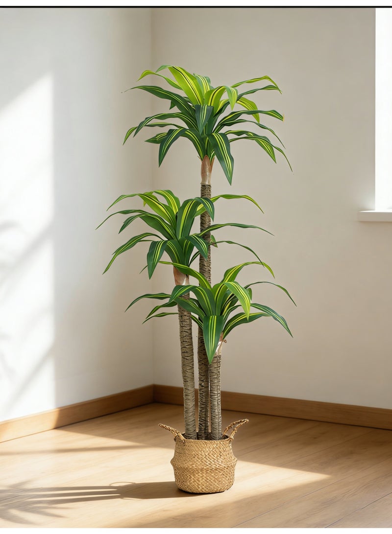 Simulated green plants, Basimu 160cm high-end light luxury fake plants, indoor living room decoration, floor decorations, biomimetic fake tree potted plants - Image 3