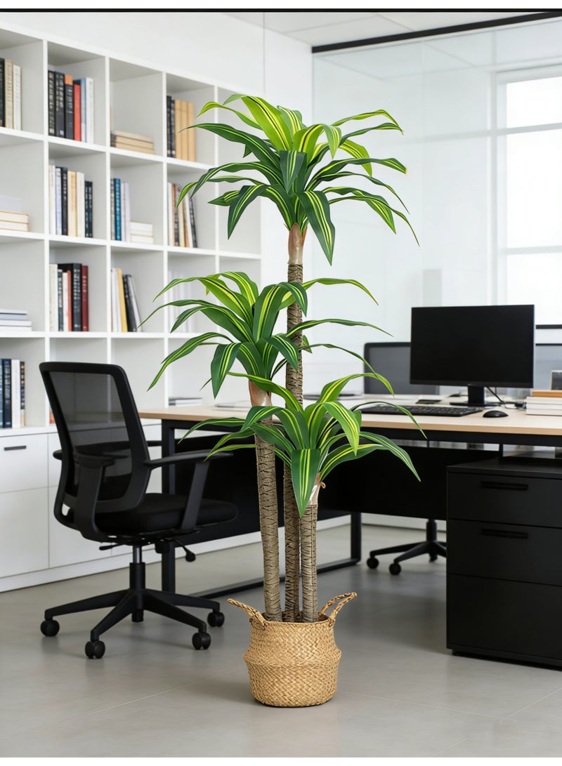 Simulated green plants, Basimu 160cm high-end light luxury fake plants, indoor living room decoration, floor decorations, biomimetic fake tree potted plants - Image 5