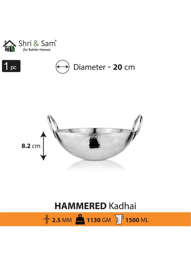 Shri & Sam قدر شري وسام من الفولاذ المقاوم للصدأ بوزن ثقيل، 2.5 مم، 20 سم، 1.1 كجم، 1.5 لتر - Image 2