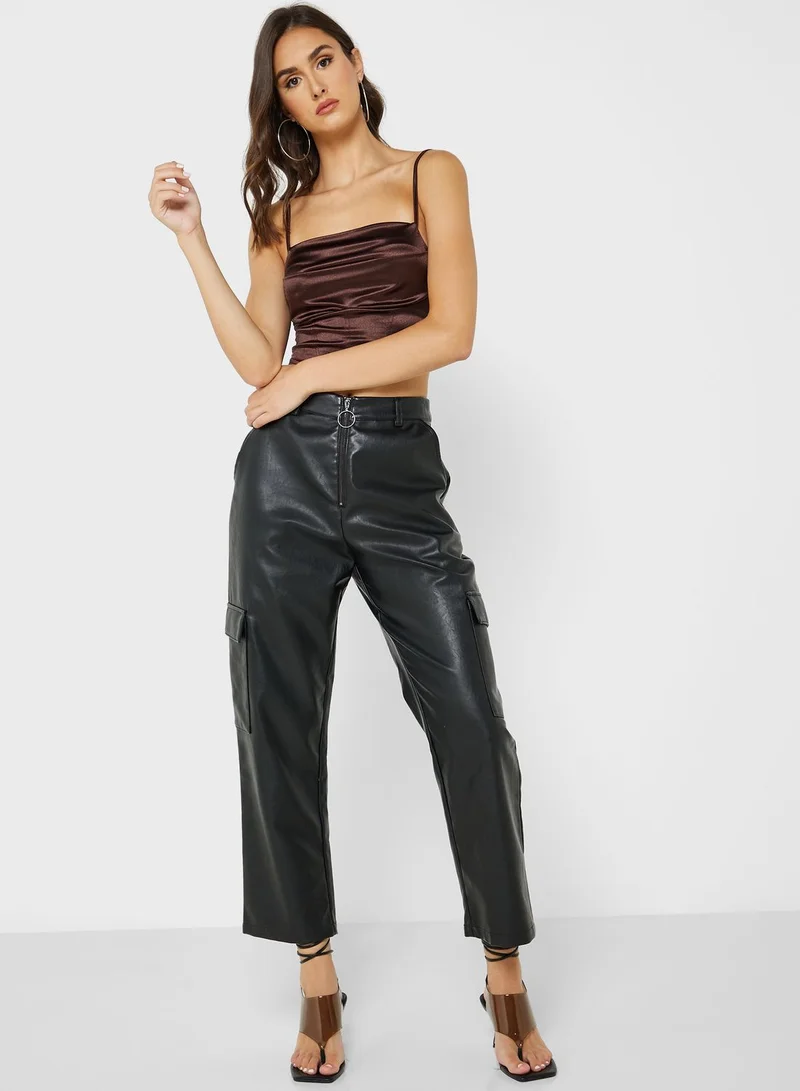 Ginger Satin Ruched Cami Top