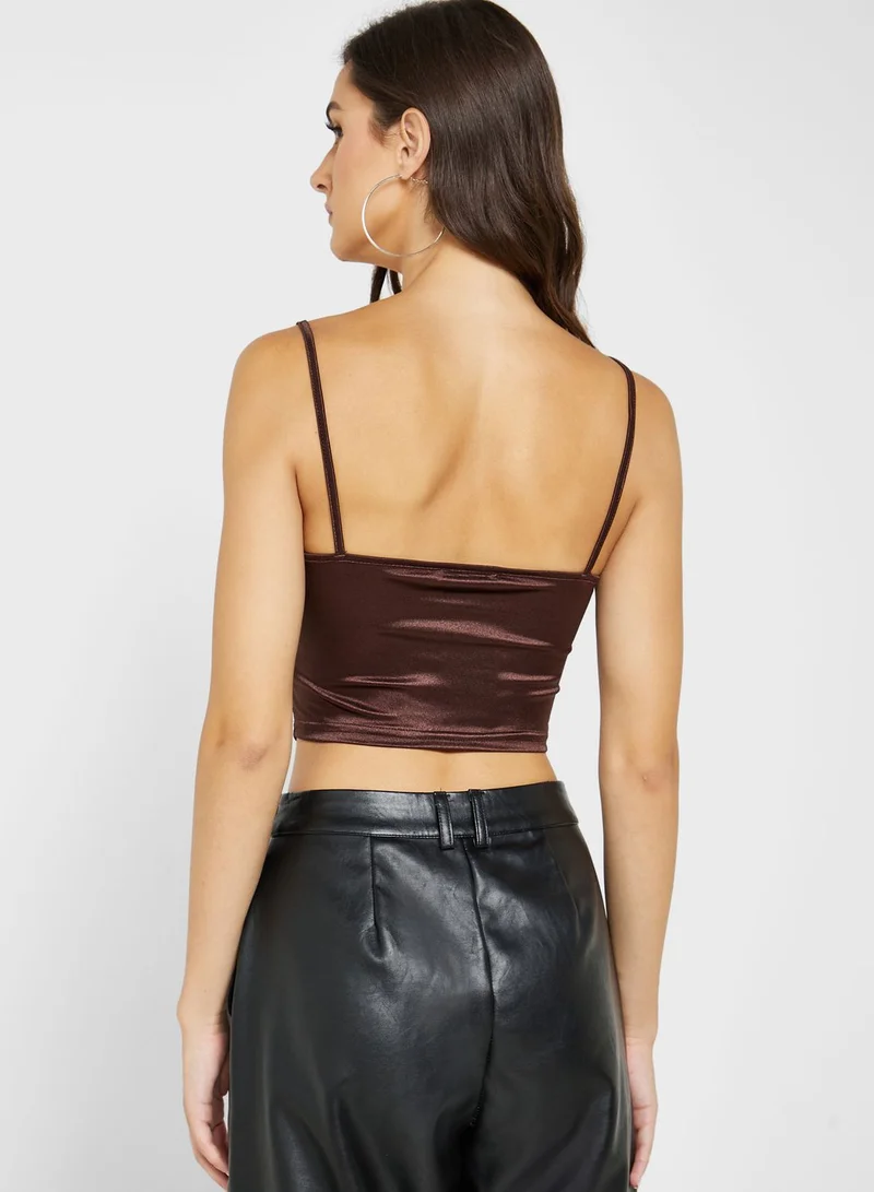 Ginger Satin Ruched Cami Top