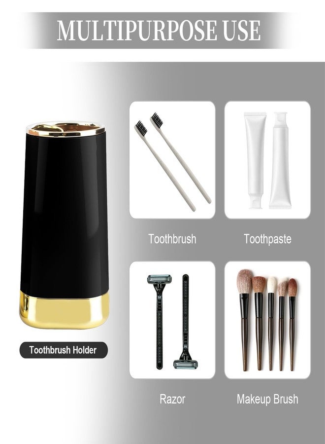 RRM Bathroom Accessories Set, 2Piece Black and Gold Bathroom Accessories Include Soap Dispenser and Toothbrush Holder for Modern Bathroom Decor - Image 4
