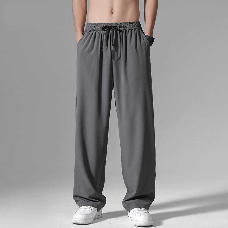 Construction site overalls mens pants mens summer ice silk work clothes summer quick-drying breathable ultra-thin zhougoni dark gray
