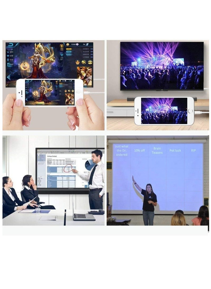 Lightning to HDMI,Apple MFi Certified Lightning to Digital AV Adapter,1080P Audio & 4K Video HDMI Sync Screen Connector with Charging Port for iPhone 11/XS/XR/X/8 7, iPad on HD TV/Monitor/Projector