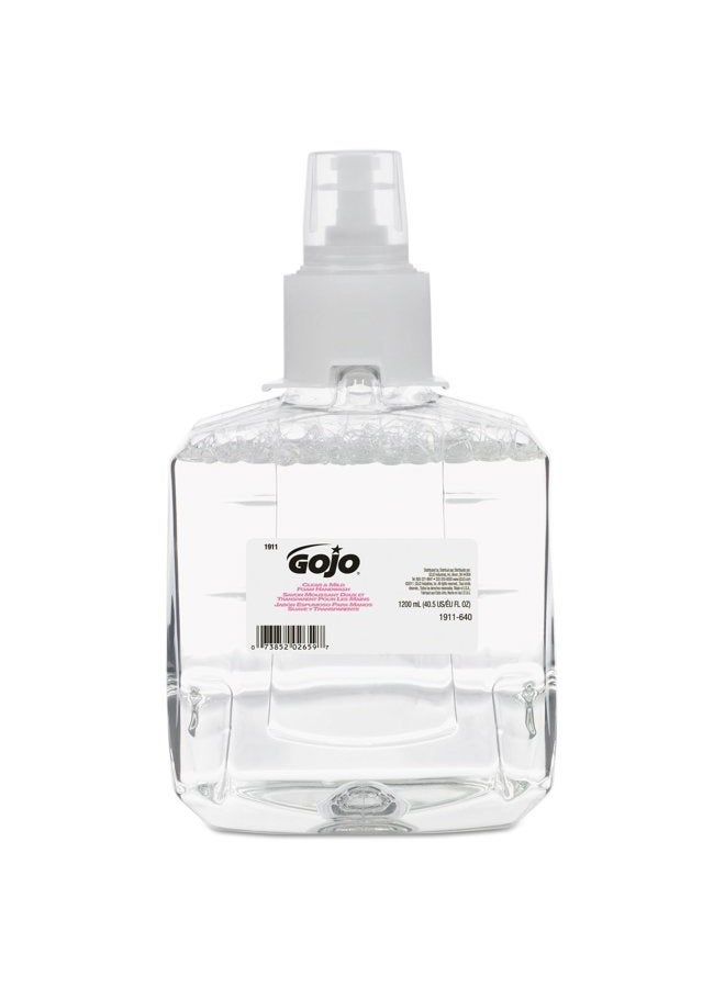 Gojo Clear & Mild Foam Handwash, EcoLogo Certified, 1200 mL Foam Hand Soap Refill LTX-12 Touch-Free Dispenser (Pack of 2) - 1911-02 - Image 1