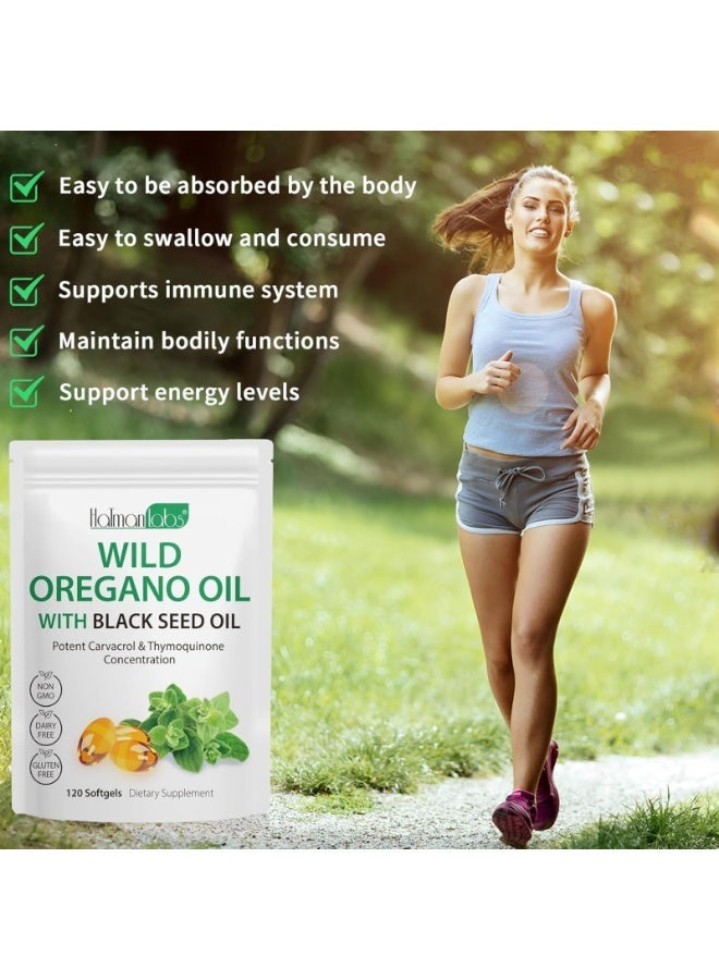 HATMANLABS 120Pcs Wild Oregano Oil Softgels Oregano Oil Capsules with Black Seed Oil 6000mg per Serving Oil of Oregano - Image 4