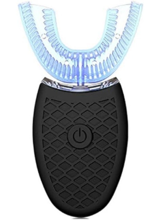 SPECTON Ultrasonic Electric Toothbrush Adults, Automatic Toothbrush U Shaped Whole Mouth 360° Cleaning Teeth Whitening Hands Free Rechargeable IPX7 Waterproof (Black)