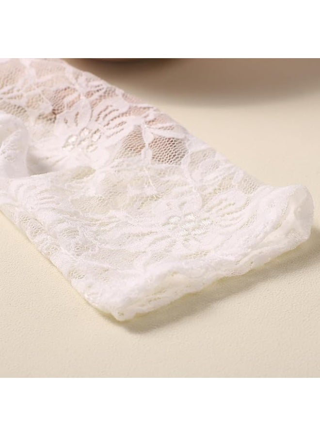 Newborn Photography Outfits, Cute Baby Lace Ribbon Rompers with Headband for Infant Photography Props (White) - Image 4