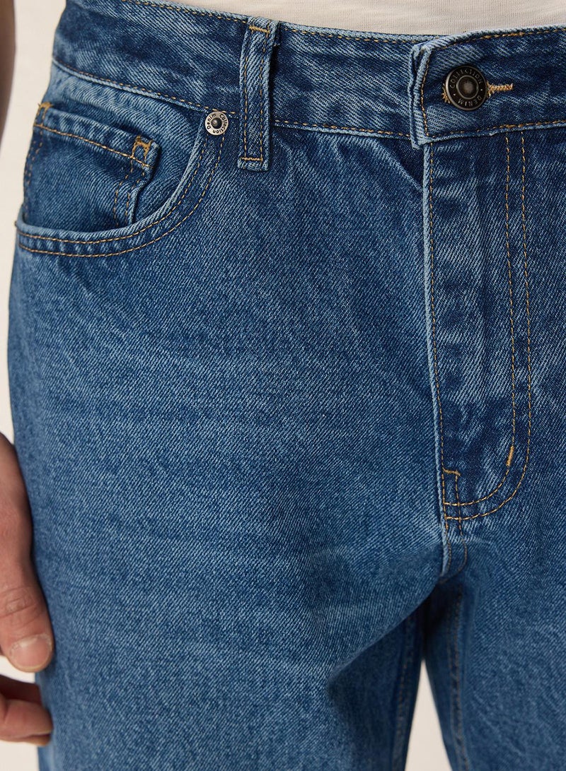 trendyol Medium blue 100% Cotton Essential Fit Jeans - Image 5