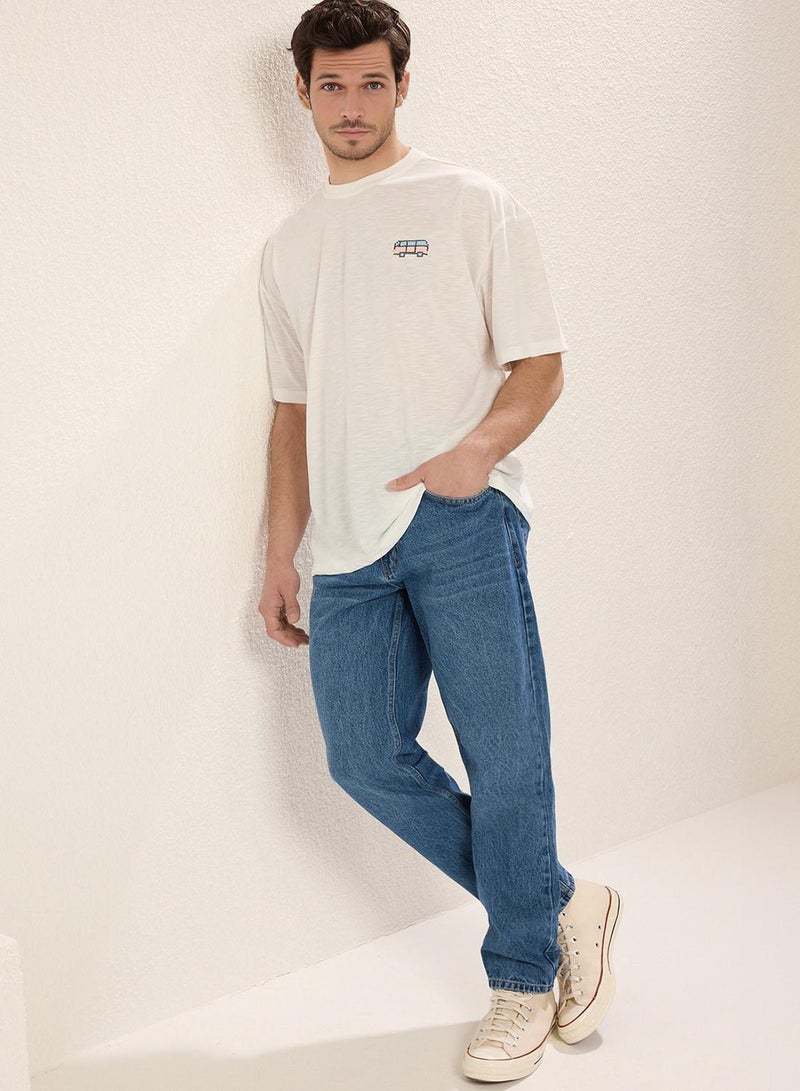 trendyol Medium blue 100% Cotton Essential Fit Jeans - Image 1